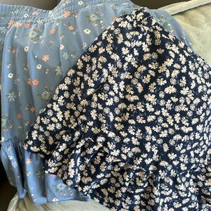 NWOT Set of 2 floral skirts.